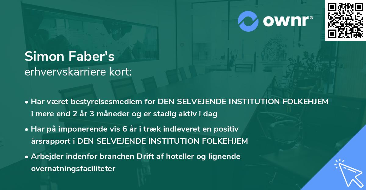 Simon Faber's erhvervskarriere kort