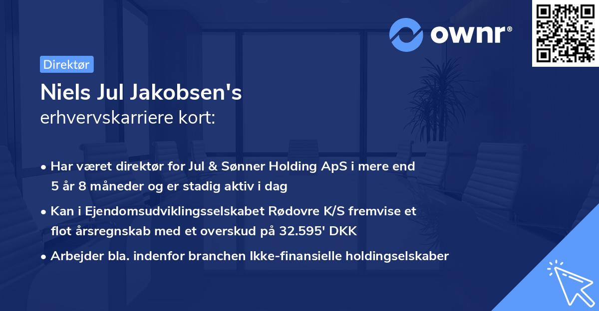 Niels Jul Jakobsen's erhvervskarriere kort