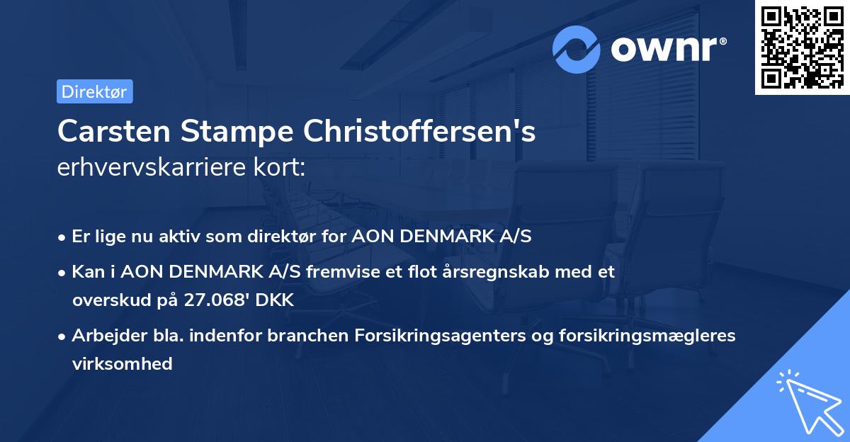 Carsten Stampe Christoffersen's erhvervskarriere kort