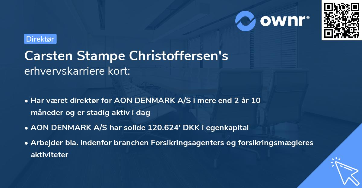 Carsten Stampe Christoffersen's erhvervskarriere kort