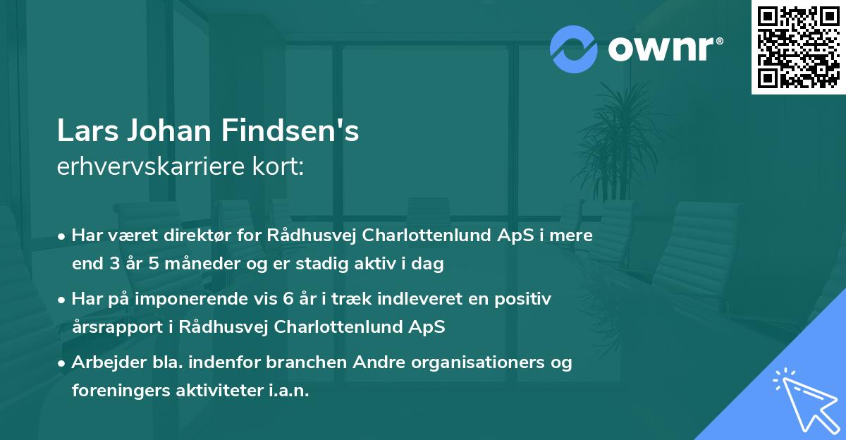 Lars Johan Findsen's erhvervskarriere kort