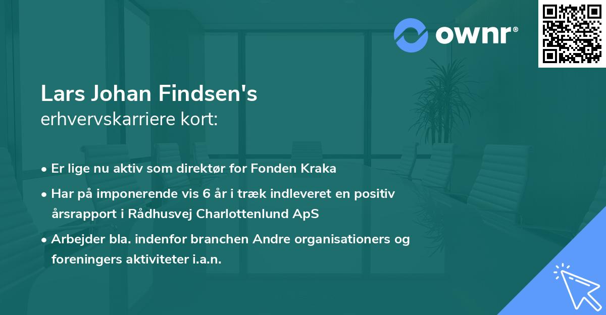 Lars Johan Findsen's erhvervskarriere kort
