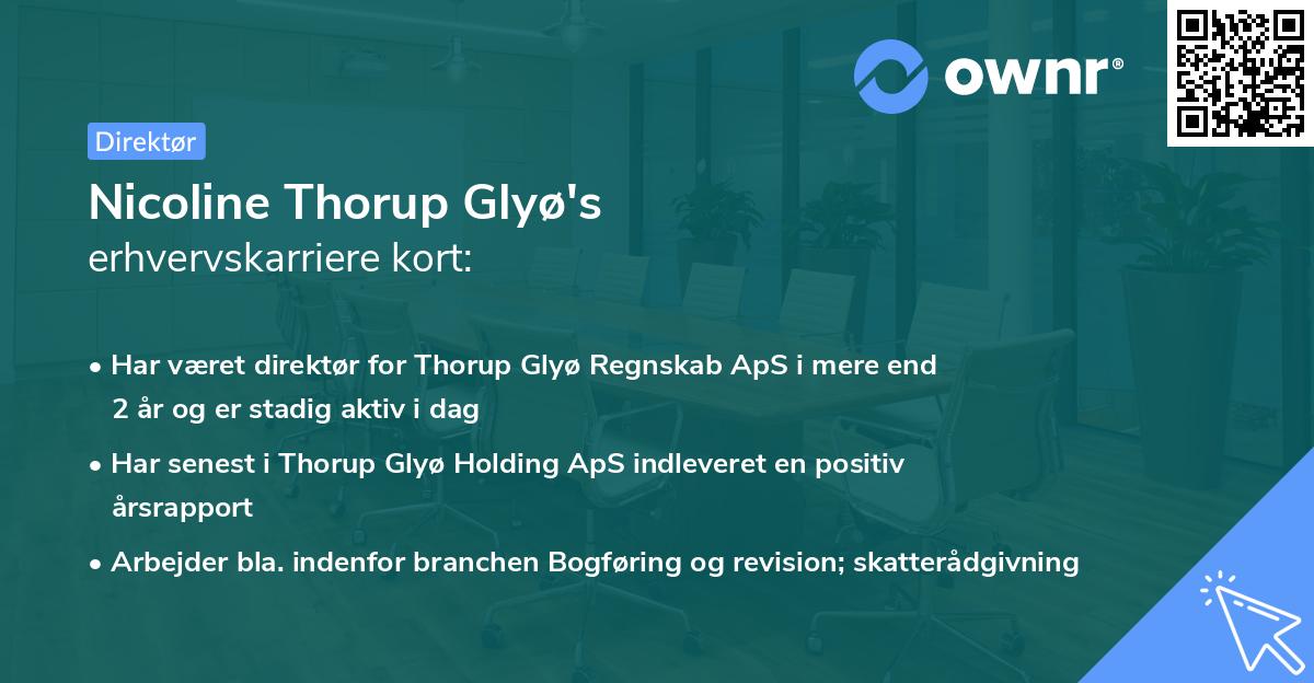 Nicoline Thorup Glyø's erhvervskarriere kort