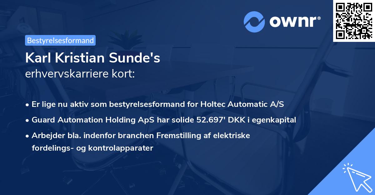 Karl Kristian Sunde's erhvervskarriere kort