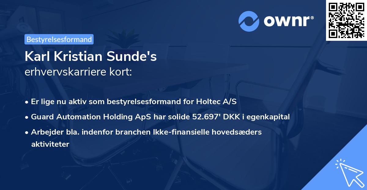 Karl Kristian Sunde's erhvervskarriere kort