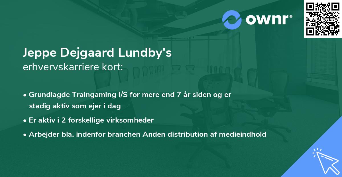 Jeppe Dejgaard Lundby's erhvervskarriere kort