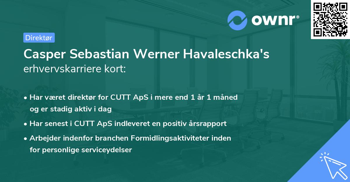 Casper Sebastian Werner Havaleschka's erhvervskarriere kort