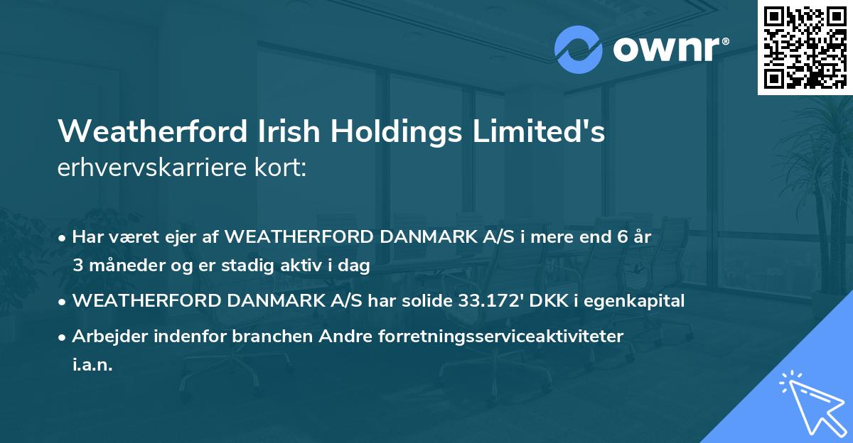 Weatherford Irish Holdings Limited's erhvervskarriere kort