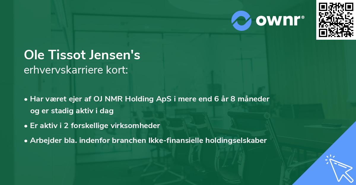 Ole Tissot Jensen's erhvervskarriere kort