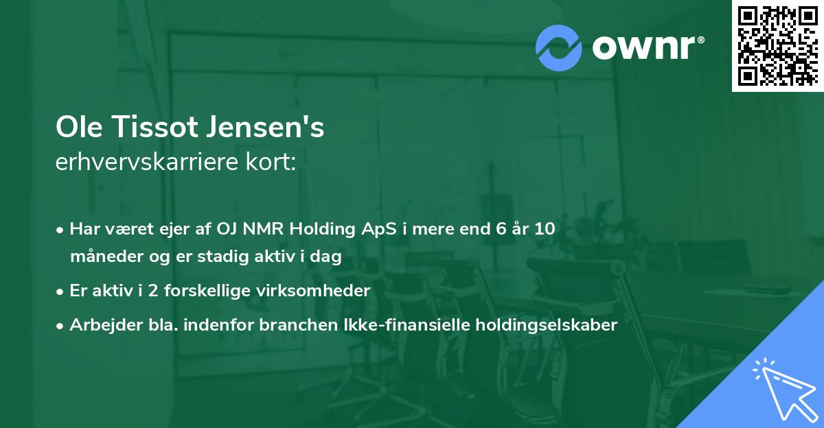 Ole Tissot Jensen's erhvervskarriere kort