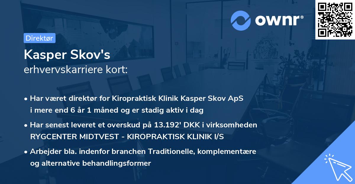 Kasper Skov's erhvervskarriere kort