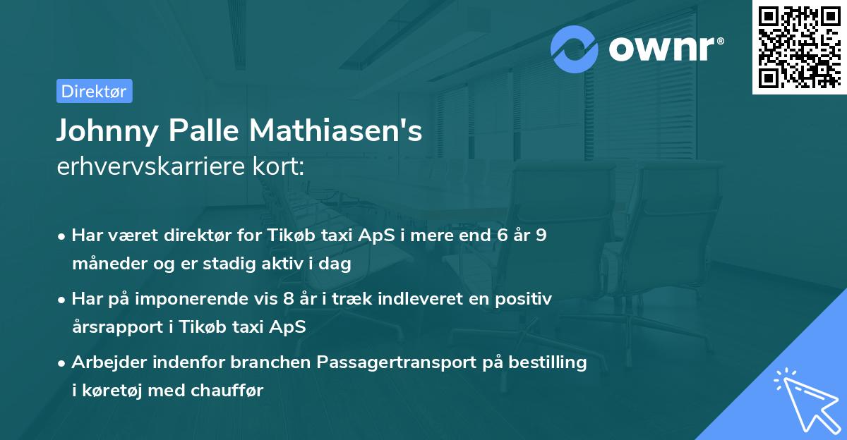 Johnny Palle Mathiasen's erhvervskarriere kort