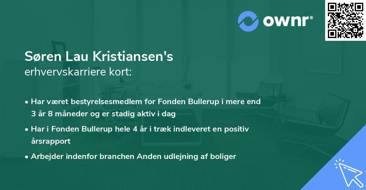 Søren Lau Kristiansen's erhvervskarriere kort