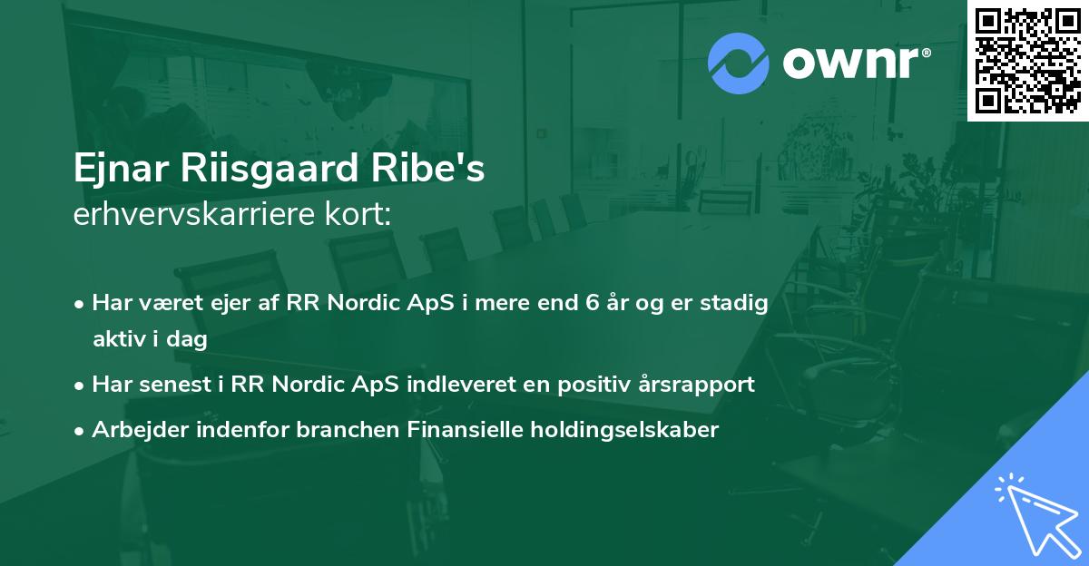 Ejnar Riisgaard Ribe's erhvervskarriere kort