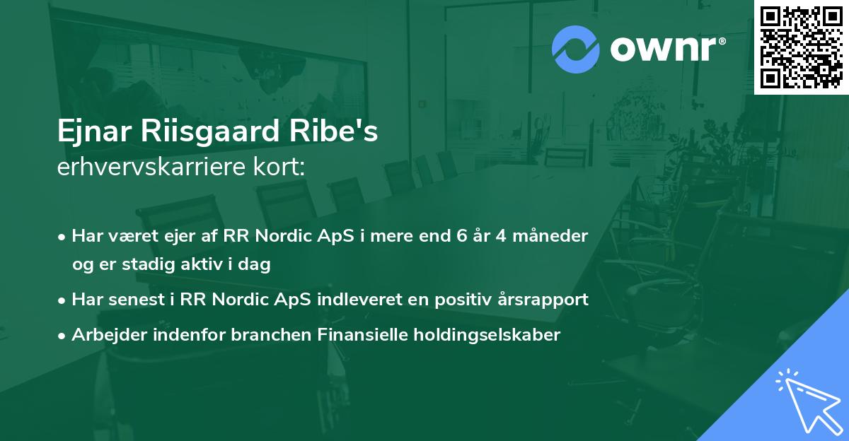 Ejnar Riisgaard Ribe's erhvervskarriere kort