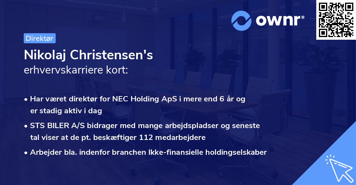 Nikolaj Christensen's erhvervskarriere kort