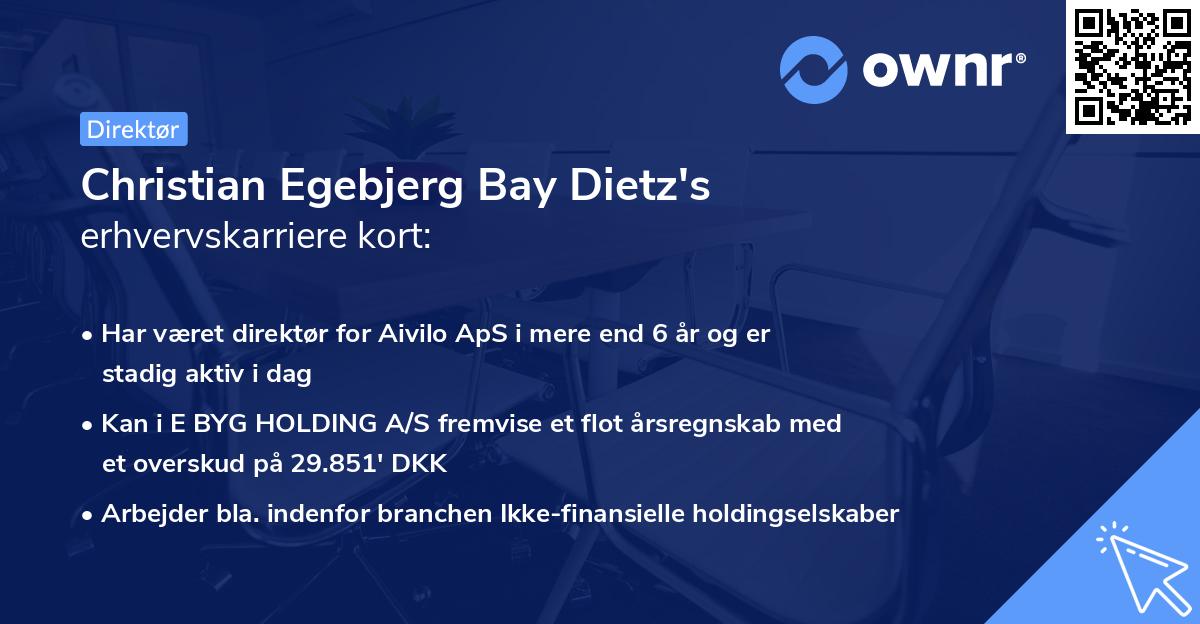 Christian Egebjerg Bay Dietz's erhvervskarriere kort
