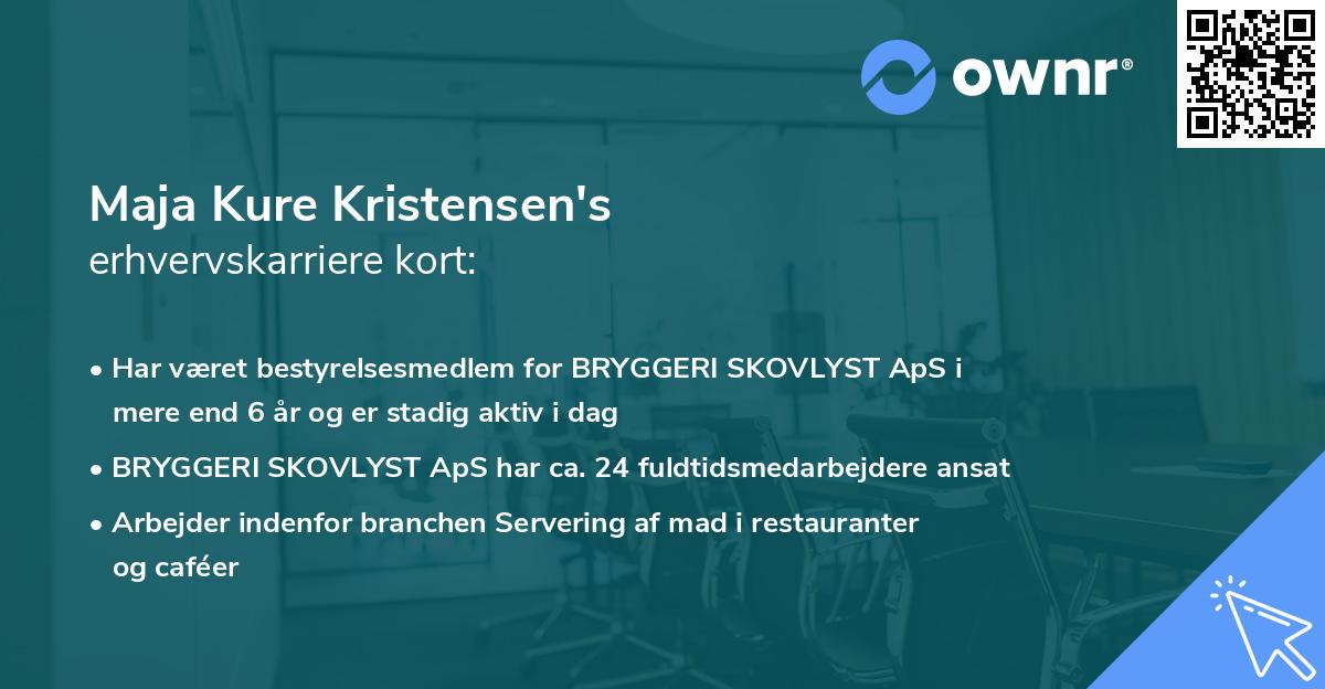 Maja Kure Kristensen's erhvervskarriere kort