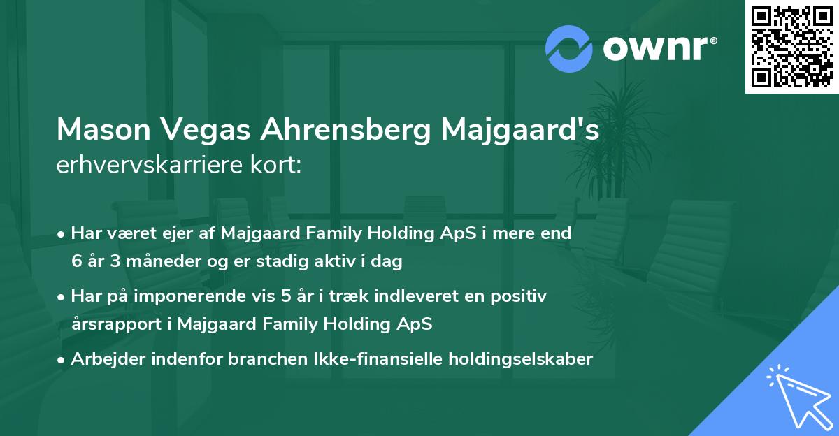 Mason Vegas Ahrensberg Majgaard's erhvervskarriere kort
