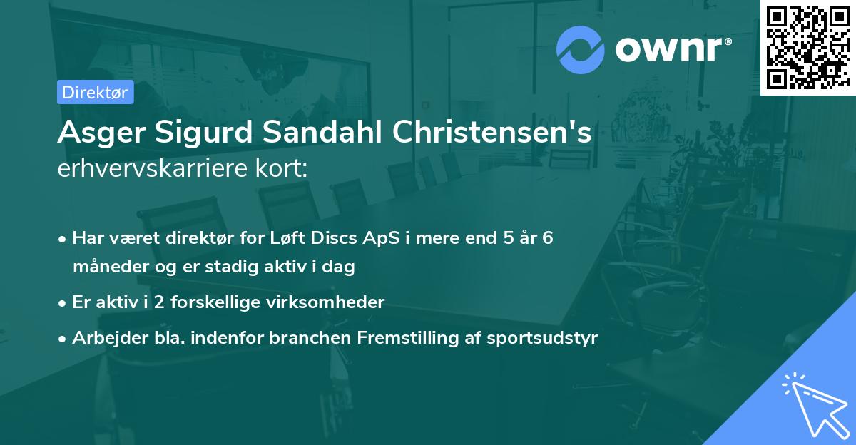 Asger Sigurd Sandahl Christensen's erhvervskarriere kort