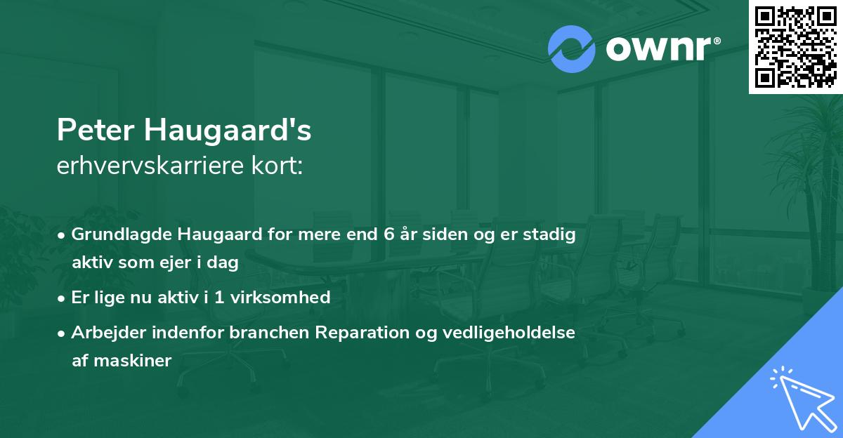 Peter Haugaard's erhvervskarriere kort