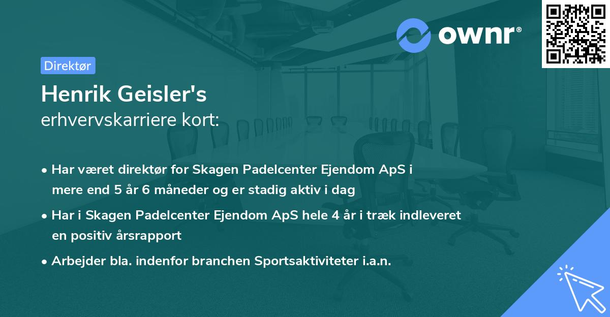 Henrik Geisler's erhvervskarriere kort