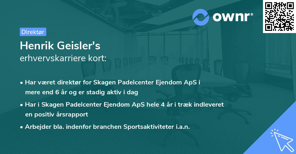 Henrik Geisler's erhvervskarriere kort