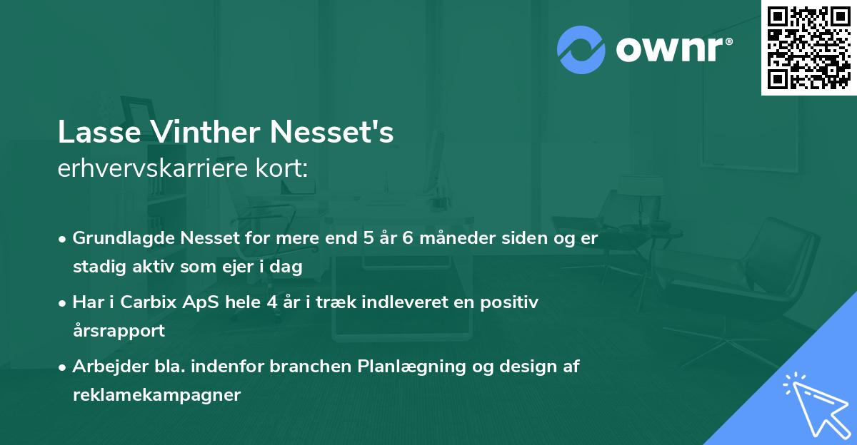 Lasse Vinther Nesset's erhvervskarriere kort