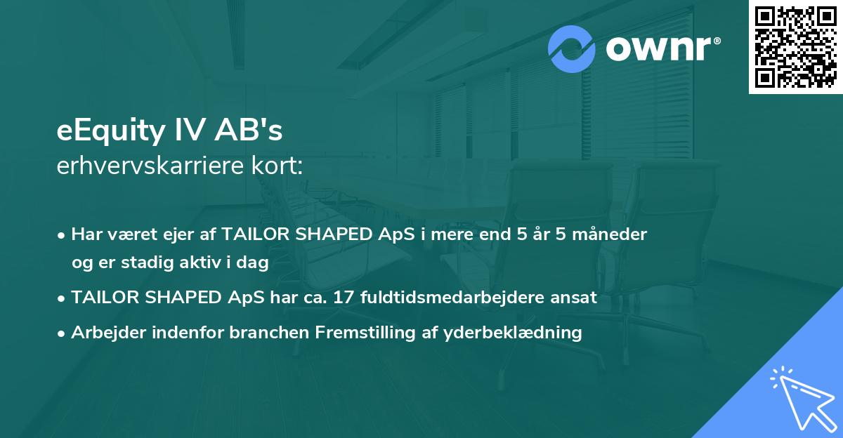 eEquity IV AB's erhvervskarriere kort
