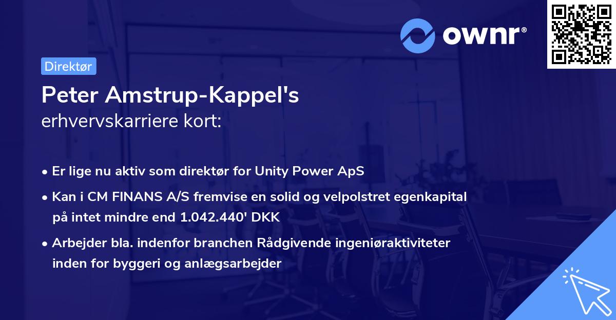 Peter Amstrup-Kappel's erhvervskarriere kort