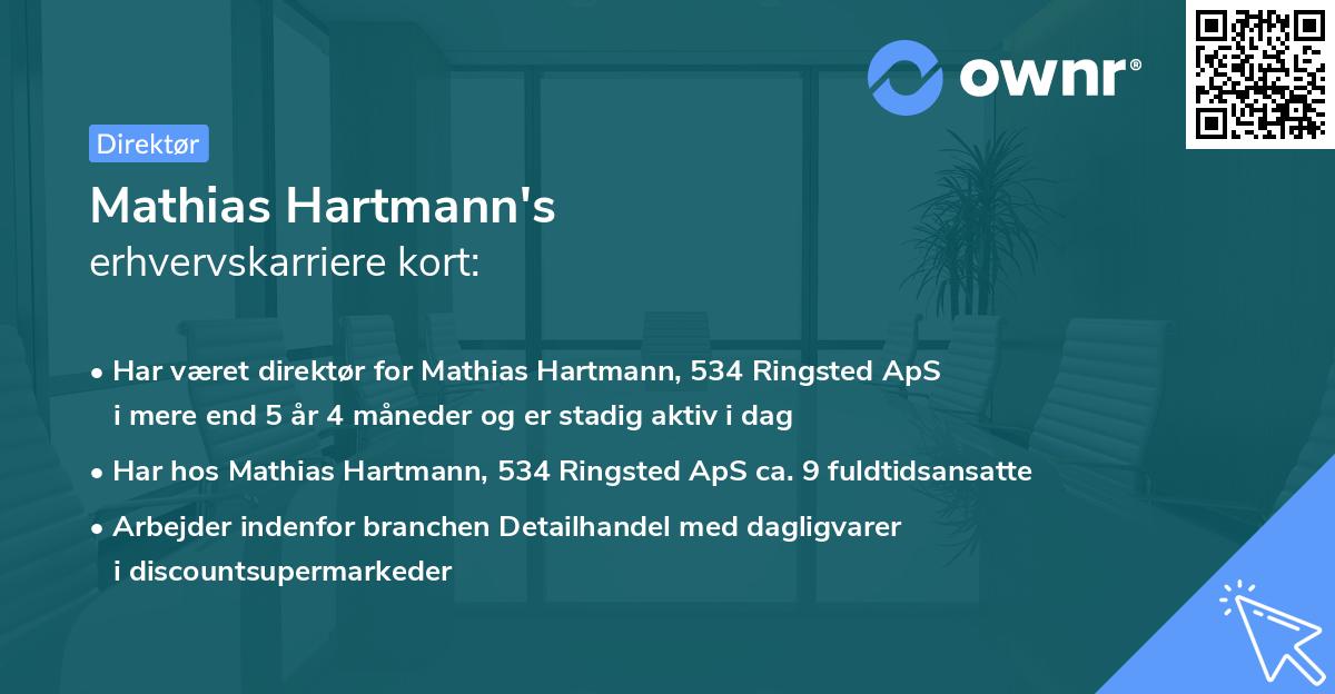 Mathias Hartmann's erhvervskarriere kort