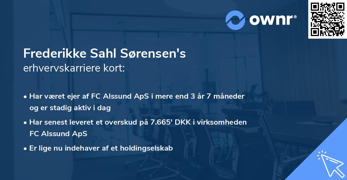 Frederikke Sahl Sørensen's erhvervskarriere kort
