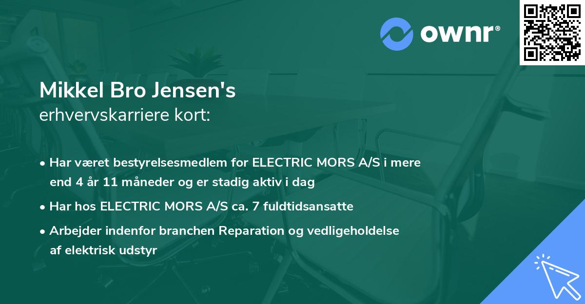 Mikkel Bro Jensen's erhvervskarriere kort