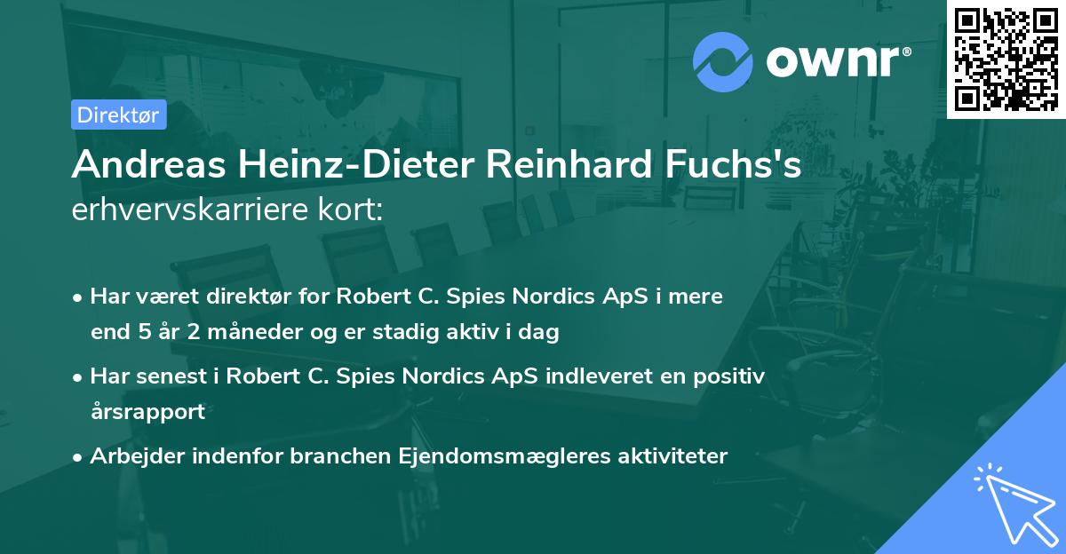 Andreas Heinz-Dieter Reinhard Fuchs's erhvervskarriere kort