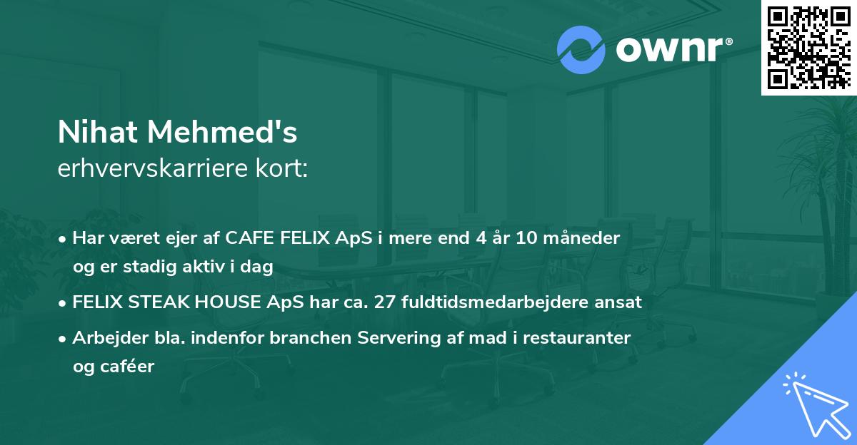 Nihat Mehmed's erhvervskarriere kort
