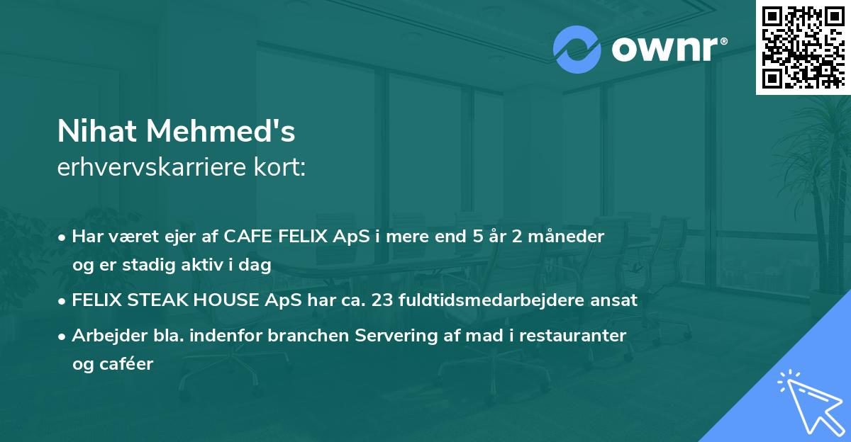 Nihat Mehmed's erhvervskarriere kort