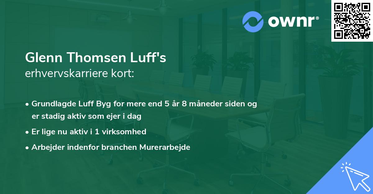 Glenn Thomsen Luff's erhvervskarriere kort