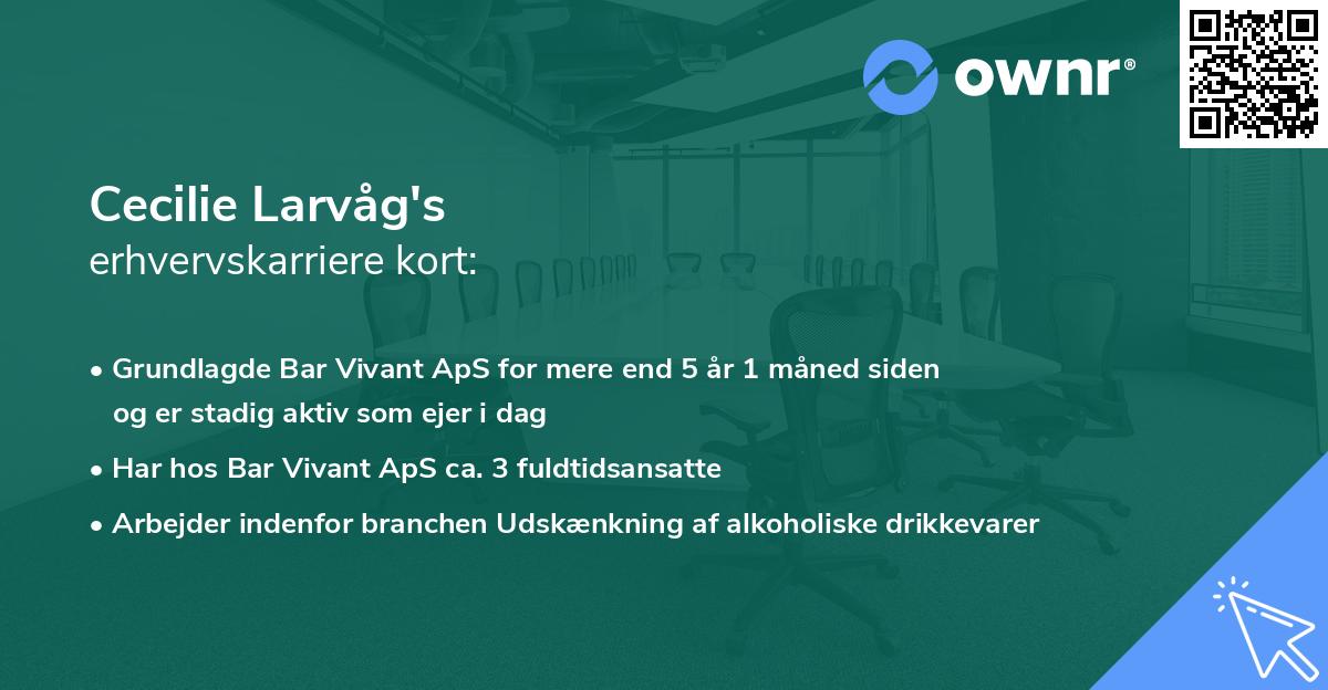 Cecilie Larvåg's erhvervskarriere kort