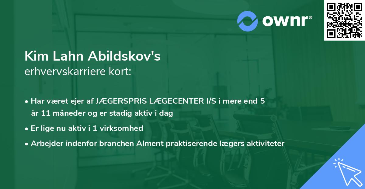 Kim Lahn Abildskov's erhvervskarriere kort