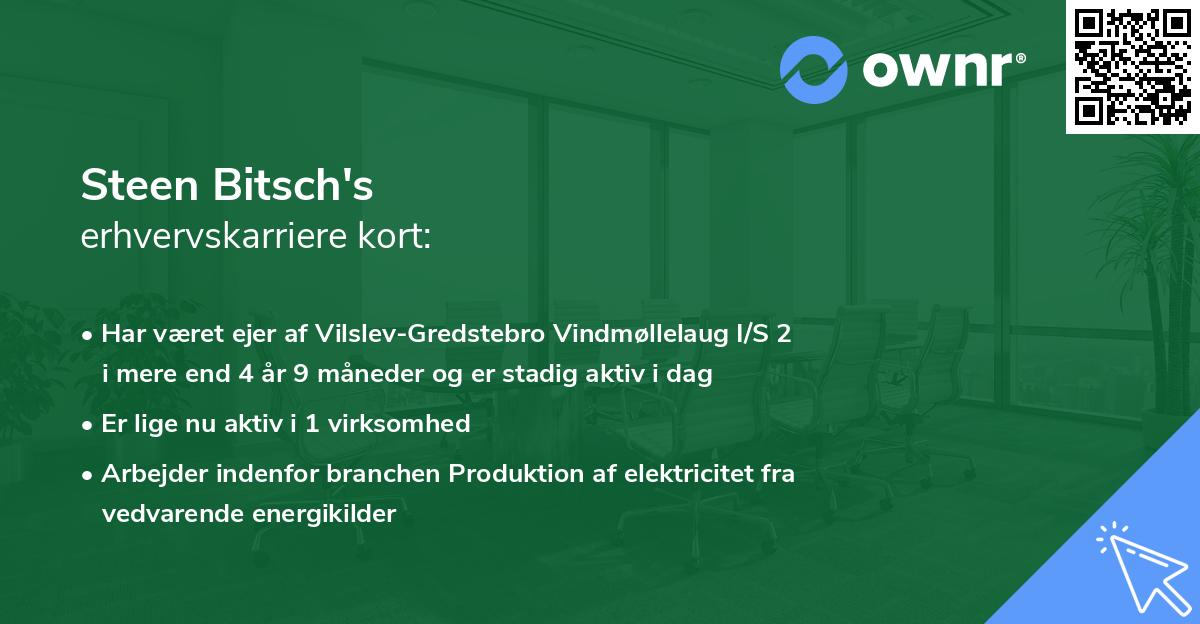 Steen Bitsch's erhvervskarriere kort