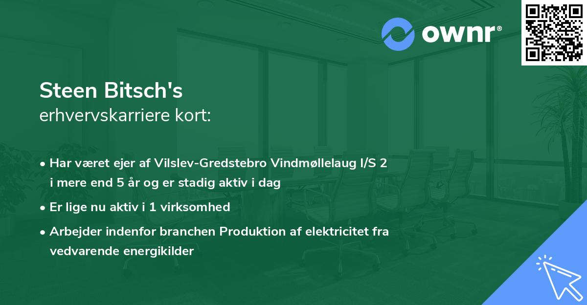 Steen Bitsch's erhvervskarriere kort