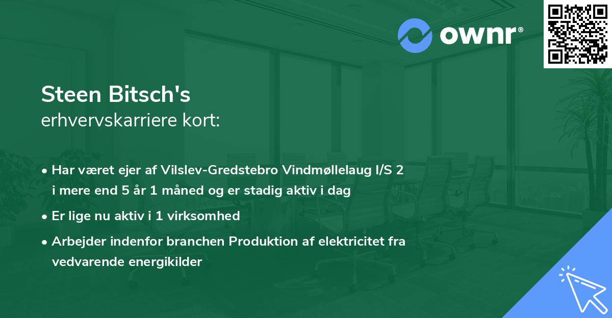 Steen Bitsch's erhvervskarriere kort