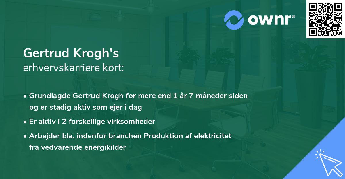 Gertrud Krogh's erhvervskarriere kort