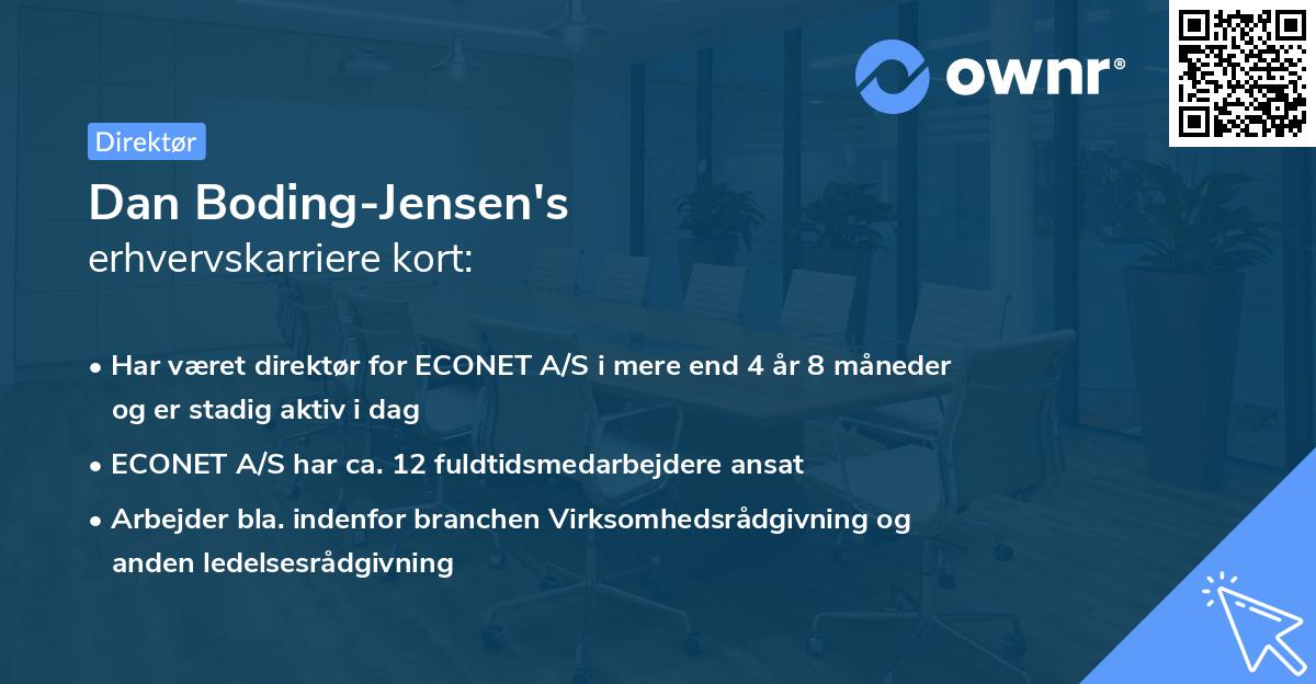 Dan Boding-Jensen's erhvervskarriere kort