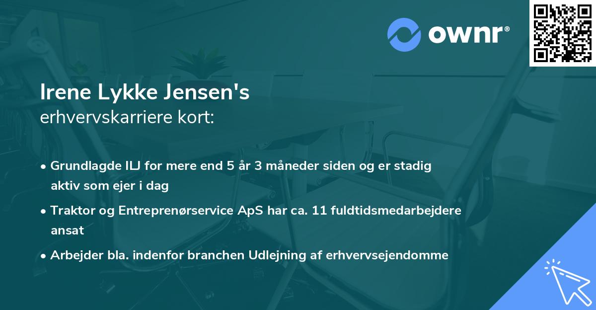 Irene Lykke Jensen's erhvervskarriere kort