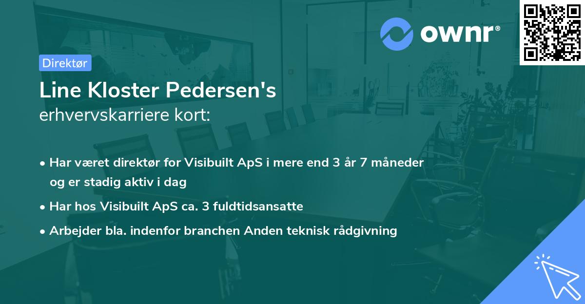 Line Kloster Pedersen's erhvervskarriere kort