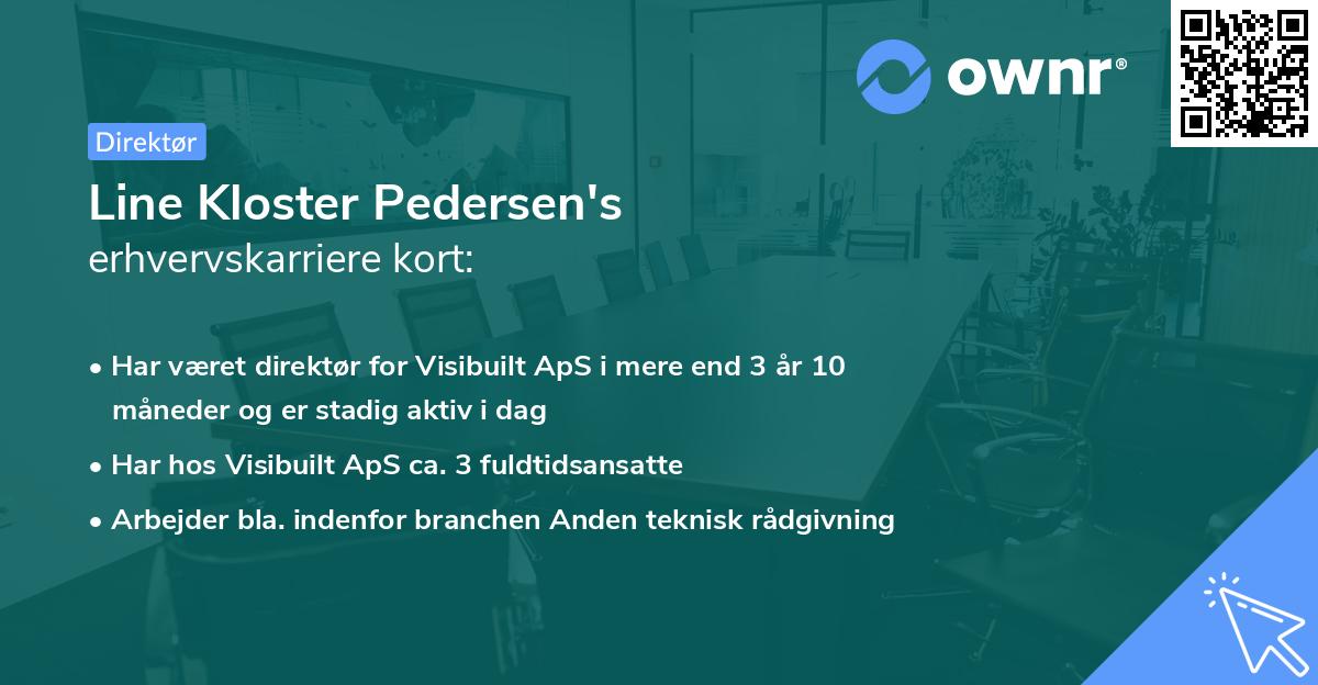 Line Kloster Pedersen's erhvervskarriere kort