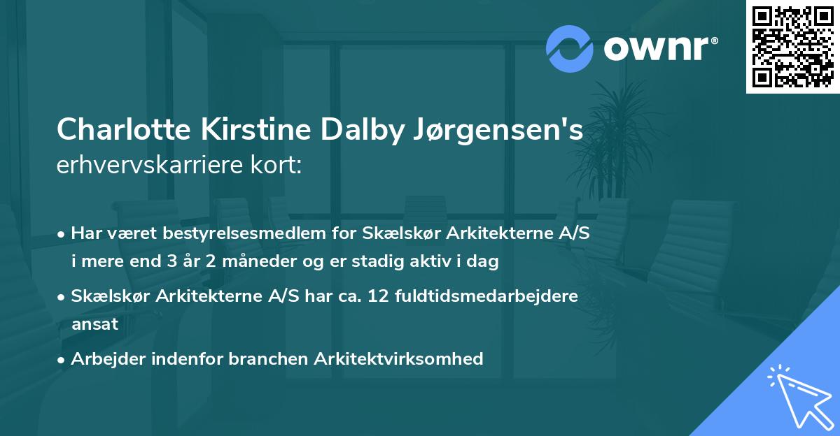 Charlotte Kirstine Dalby Jørgensen's erhvervskarriere kort