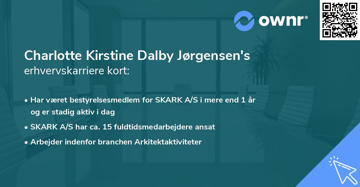 Charlotte Kirstine Dalby Jørgensen's erhvervskarriere kort