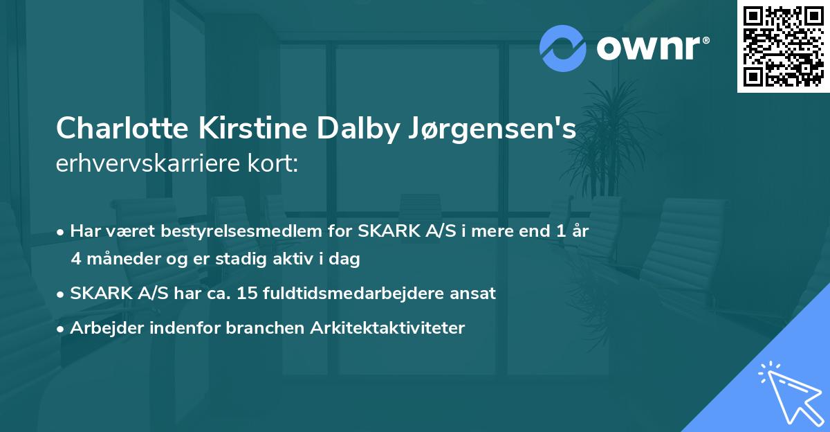 Charlotte Kirstine Dalby Jørgensen's erhvervskarriere kort